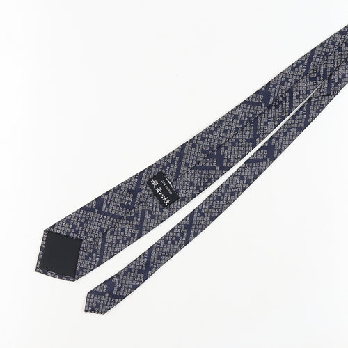 NISHIJIN Blue Polyester Men's Tie