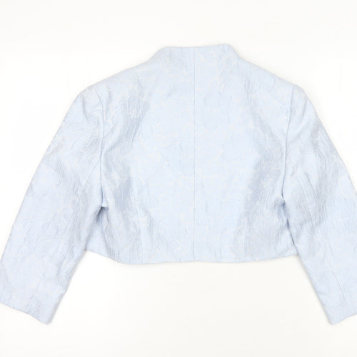 Condici Women's Blue Floral Cropped Blazer Size 8