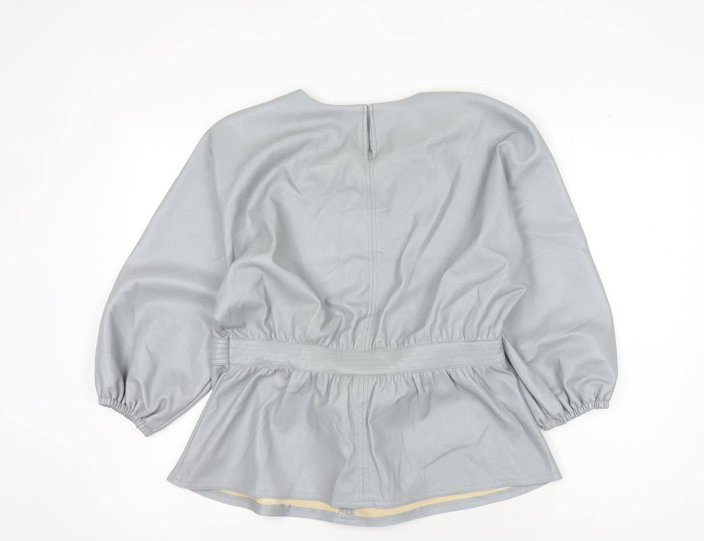 Yaya Women's Grey Long Sleeve Belted Top, Size 8