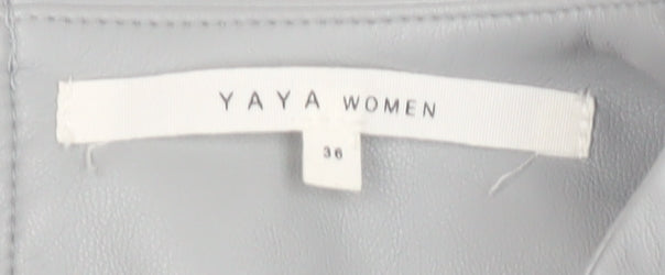 Yaya Women's Grey Long Sleeve Belted Top, Size 8