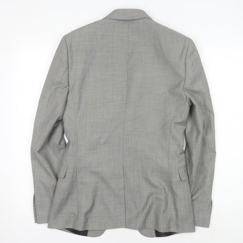 Topman Grey Men's Blazer - Regular Fit, Size 34