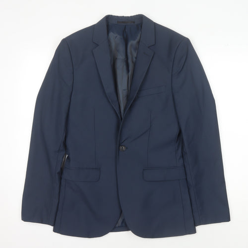 Topman Men's Blue Skinny Blazer 34R Formal Jacket