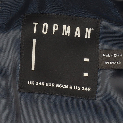 Topman Men's Blue Skinny Blazer 34R Formal Jacket
