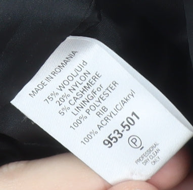 Next Women's Black Button Wool Coat Size 6