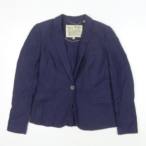Jack Wills Women's Blue Blazer Size 8, Regular Fit