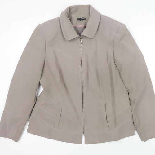 ellie louise Women’s Beige Size 16 Full Zip Jacket