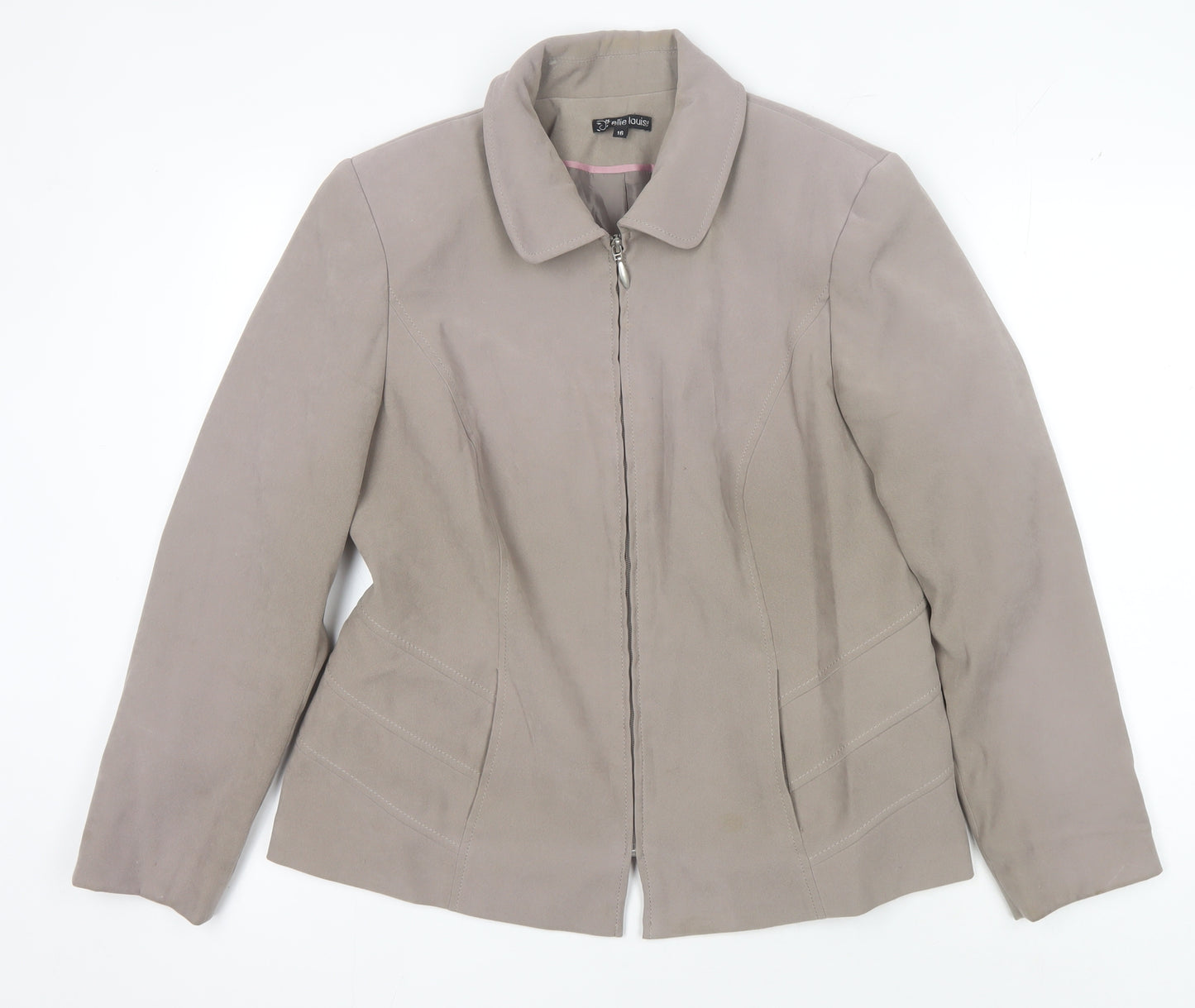 ellie louise Women’s Beige Size 16 Full Zip Jacket