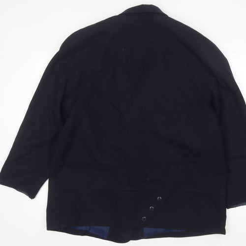 Max Pierre Men's Black Wool Blazer Size 46