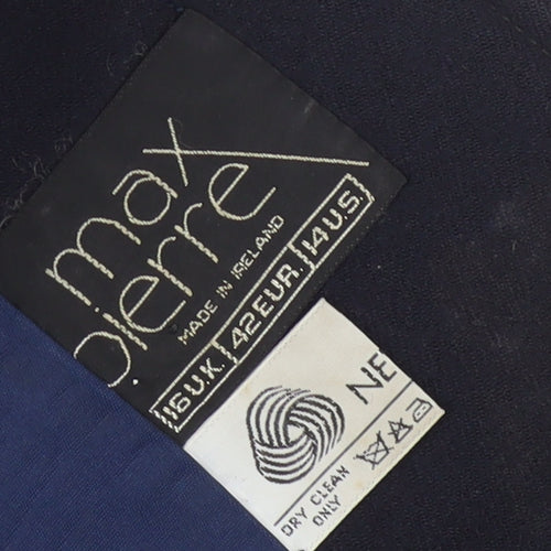 Max Pierre Men's Black Wool Blazer Size 46