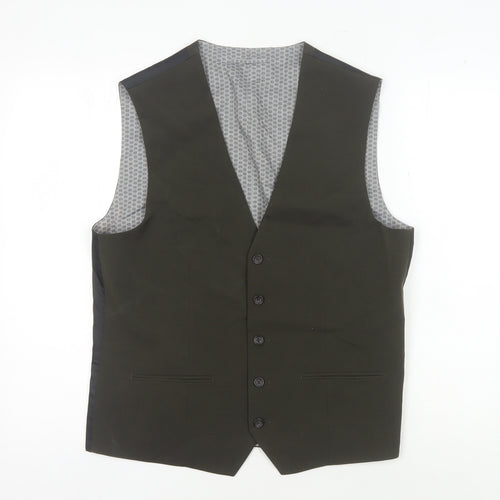 Next Men's Green Suit Waistcoat, Size 40R