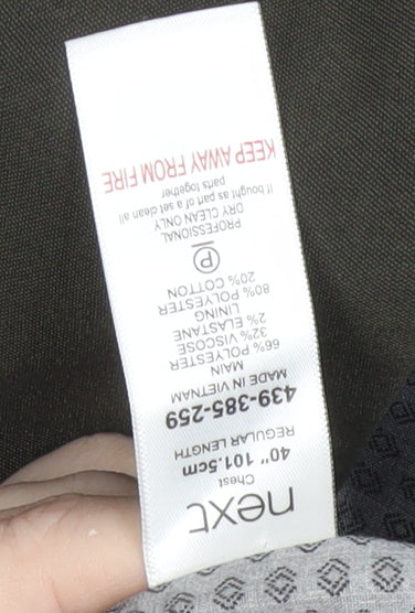 Next Men's Green Suit Waistcoat, Size 40R