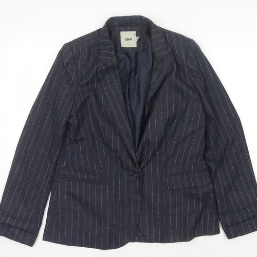 ASOS Women's Black Pinstripe Blazer Size 12