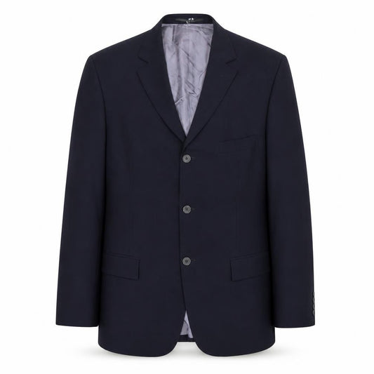 Front view of Code Men's Blue Blazer, size 42R, Three-Button