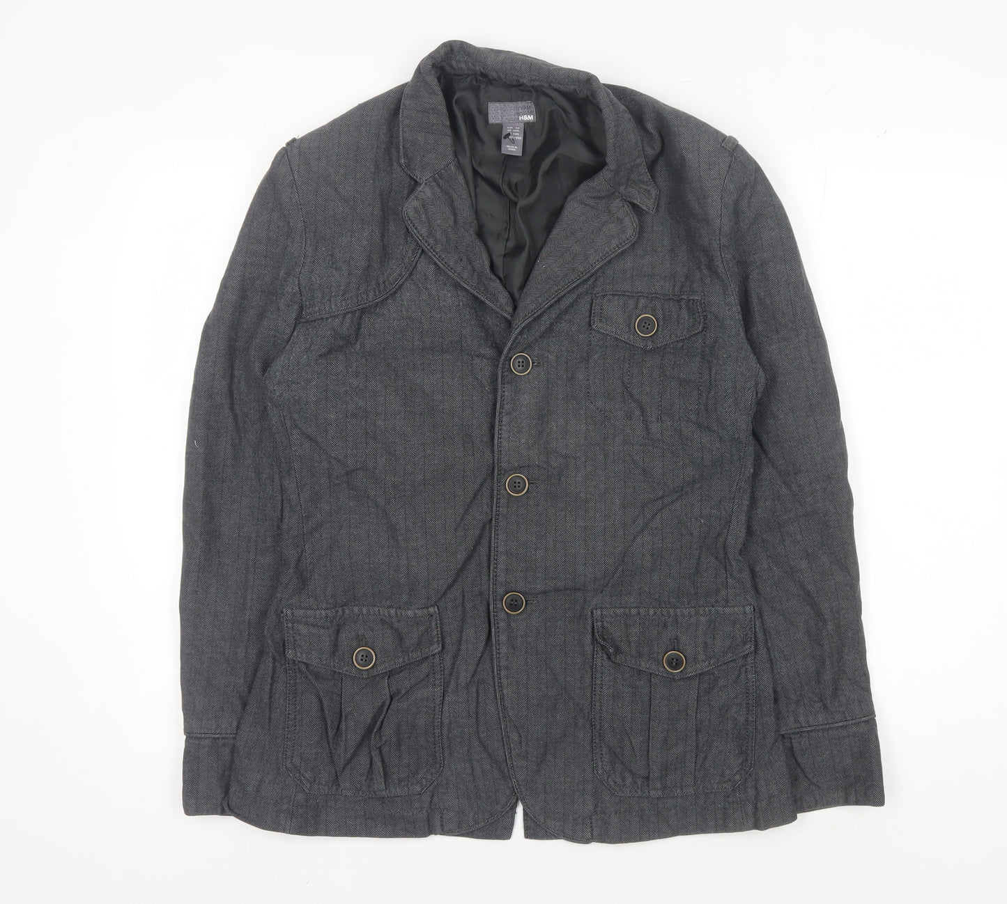 H&M Women's Grey Blazer, Size 20, Casual Workwear