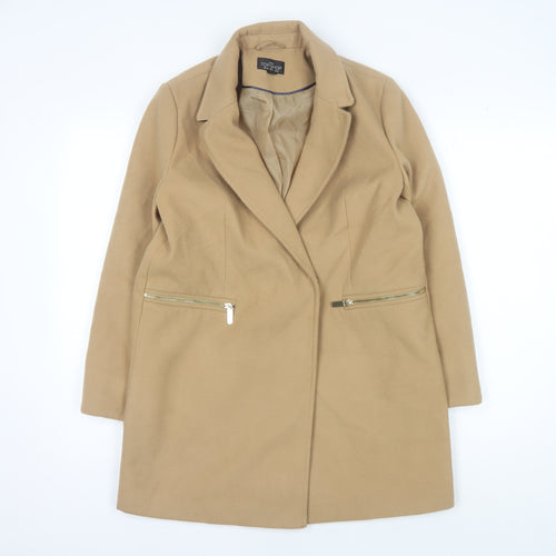 Topshop Petite Beige Overcoat Women Size 10