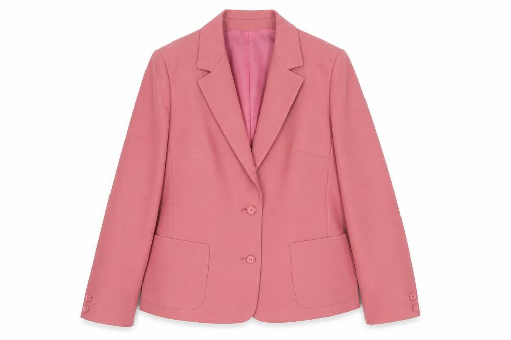 Front view of Eastex Women's Pink Blazer Jacket, size 4, Formal