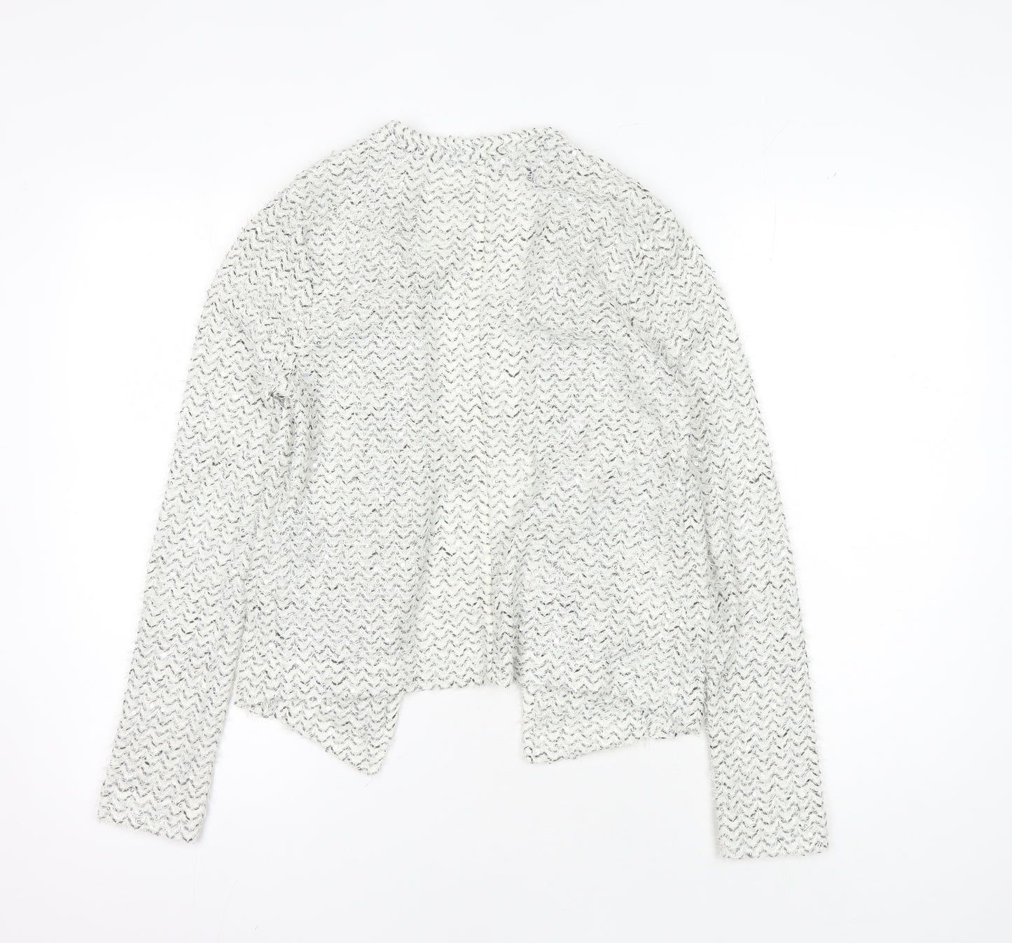 Next Women's White Cardigan Sequin Accent Size 8