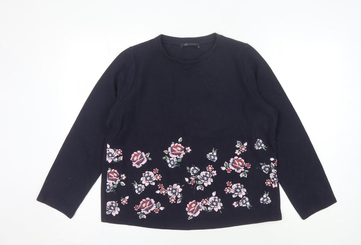 Marks and Spencer Women's Blue Floral Top UK 14