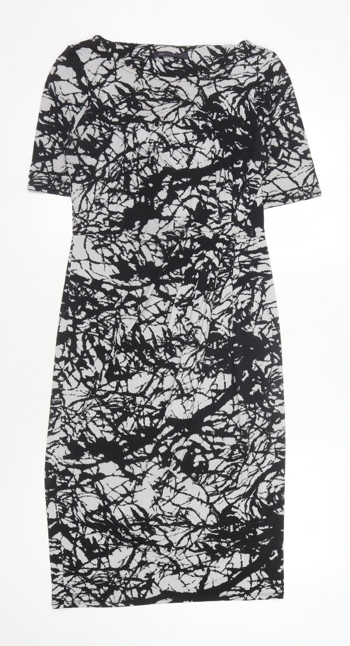 Marks and Spencer Women's Black Long Bodycon Dress - Size 10