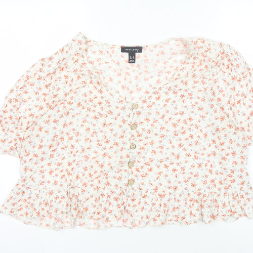 New Look Women's Floral Cropped Blouse, Size 18