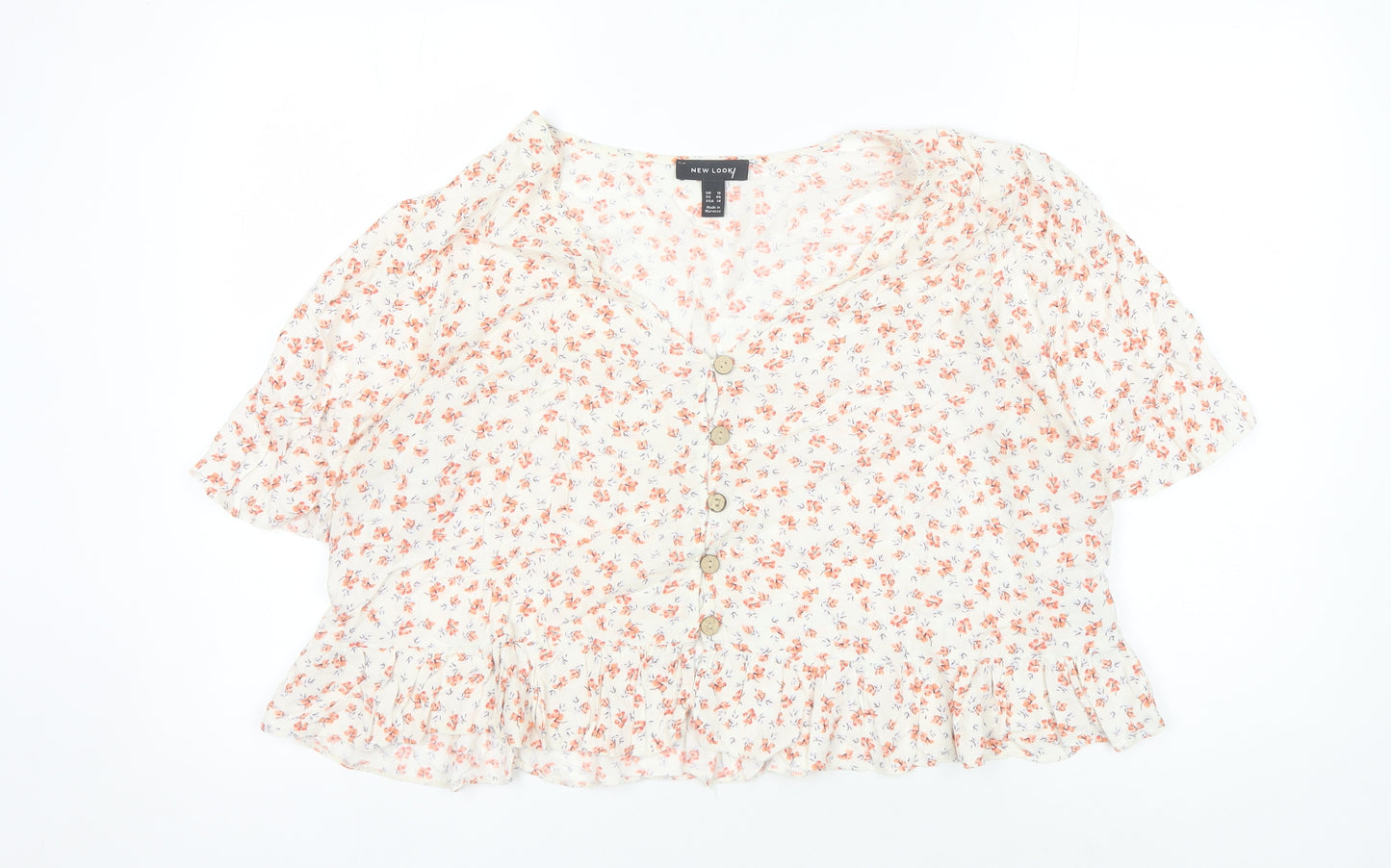 New Look Women's Floral Cropped Blouse, Size 18