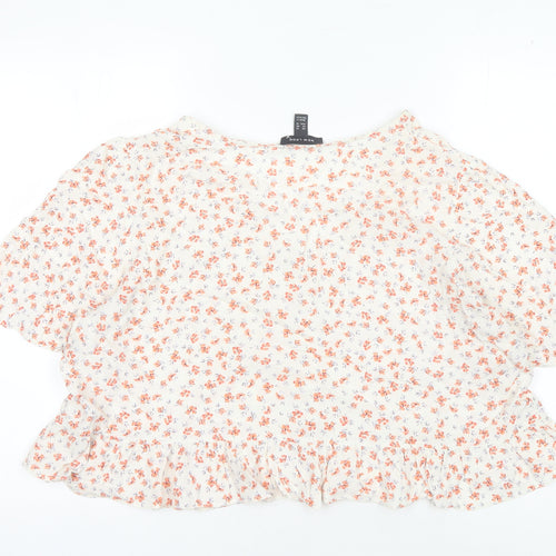 New Look Women's Floral Cropped Blouse, Size 18