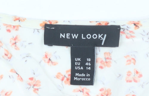 New Look Women's Floral Cropped Blouse, Size 18