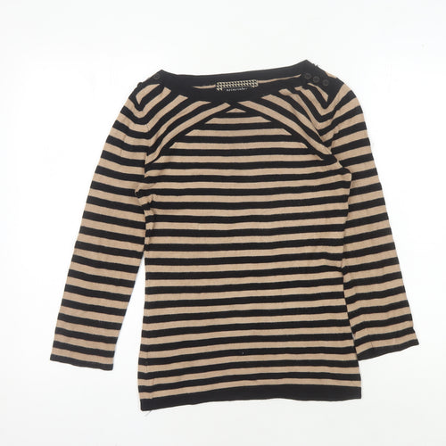 Principles by Ben de Lisi Women's Black Striped Pullover Jumper Size 8