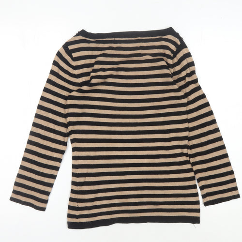 Principles by Ben de Lisi Women's Black Striped Pullover Jumper Size 8