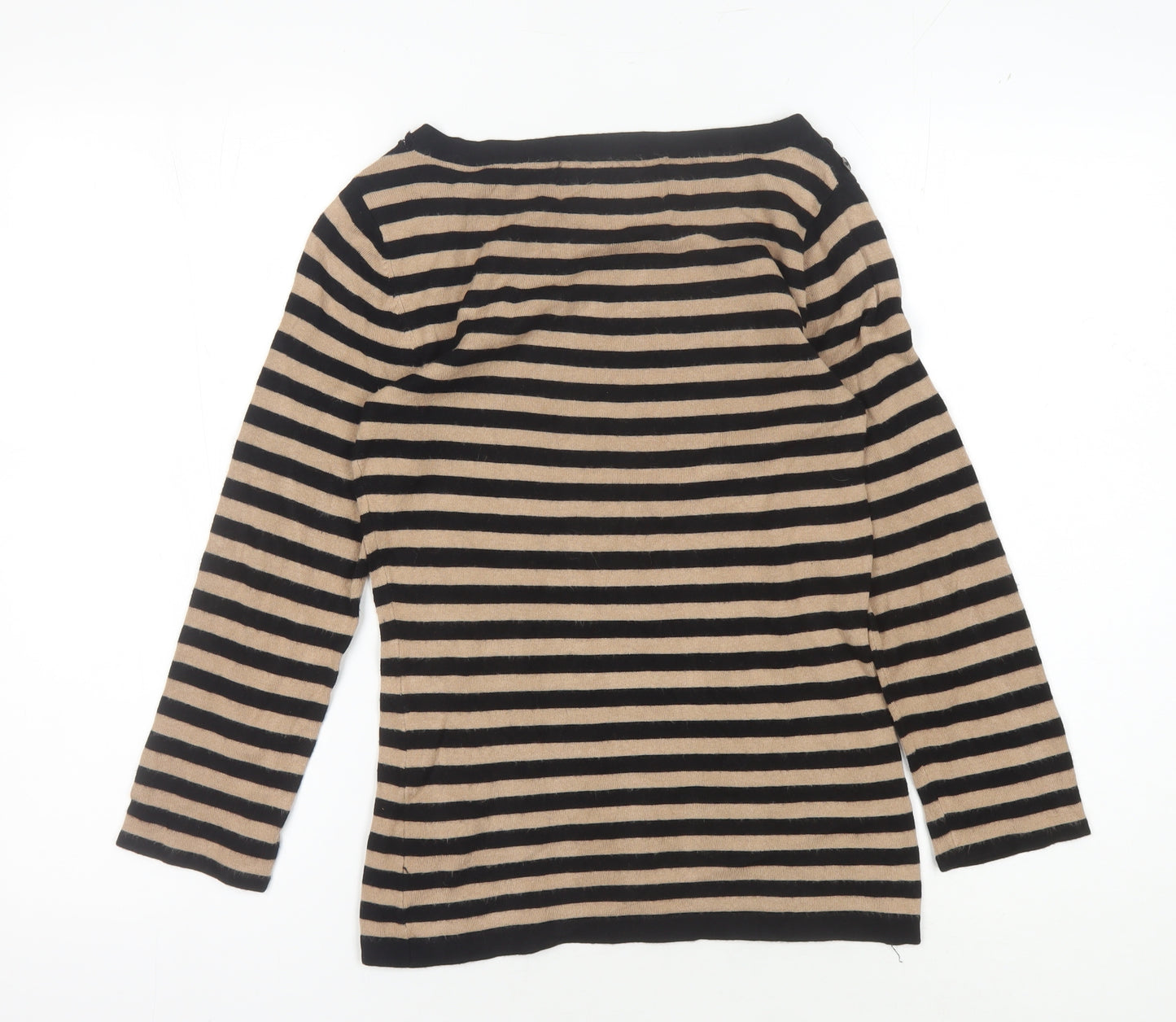 Principles by Ben de Lisi Women's Black Striped Pullover Jumper Size 8