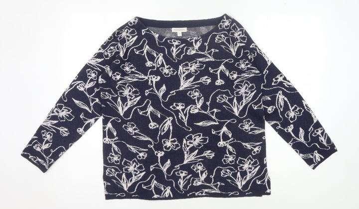Monsoon Women's Blue Floral Pullover, M
