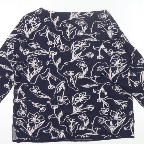 Monsoon Women's Blue Floral Pullover, M