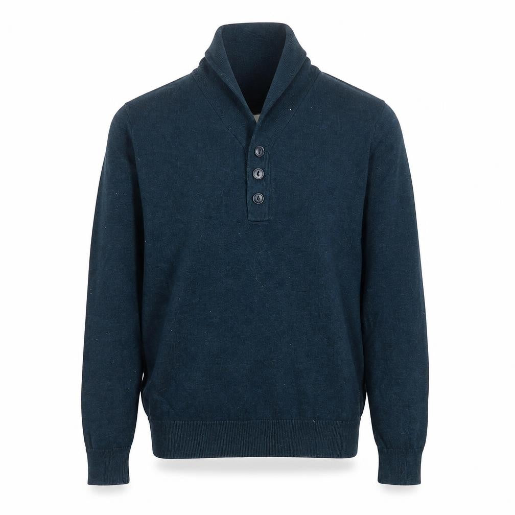 Front view of Marks & Spencer Men's Blue Henley Jumper M