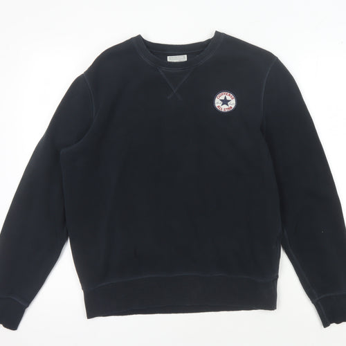 Converse Men's Black S Sweatshirt Pullover Logo