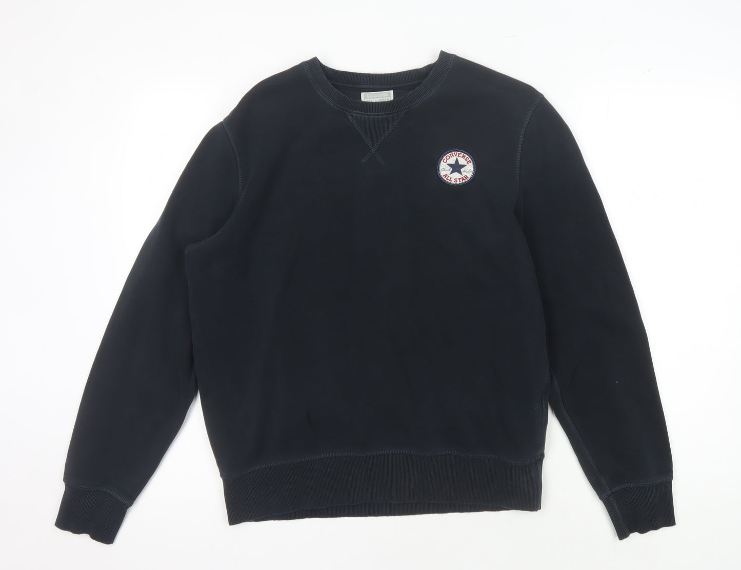 Converse Men's Black S Sweatshirt Pullover Logo