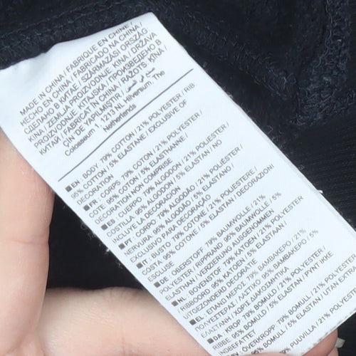 Converse Men's Black S Sweatshirt Pullover Logo