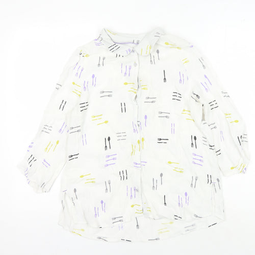 White Stuff Women's White Collared Blouse Size 10