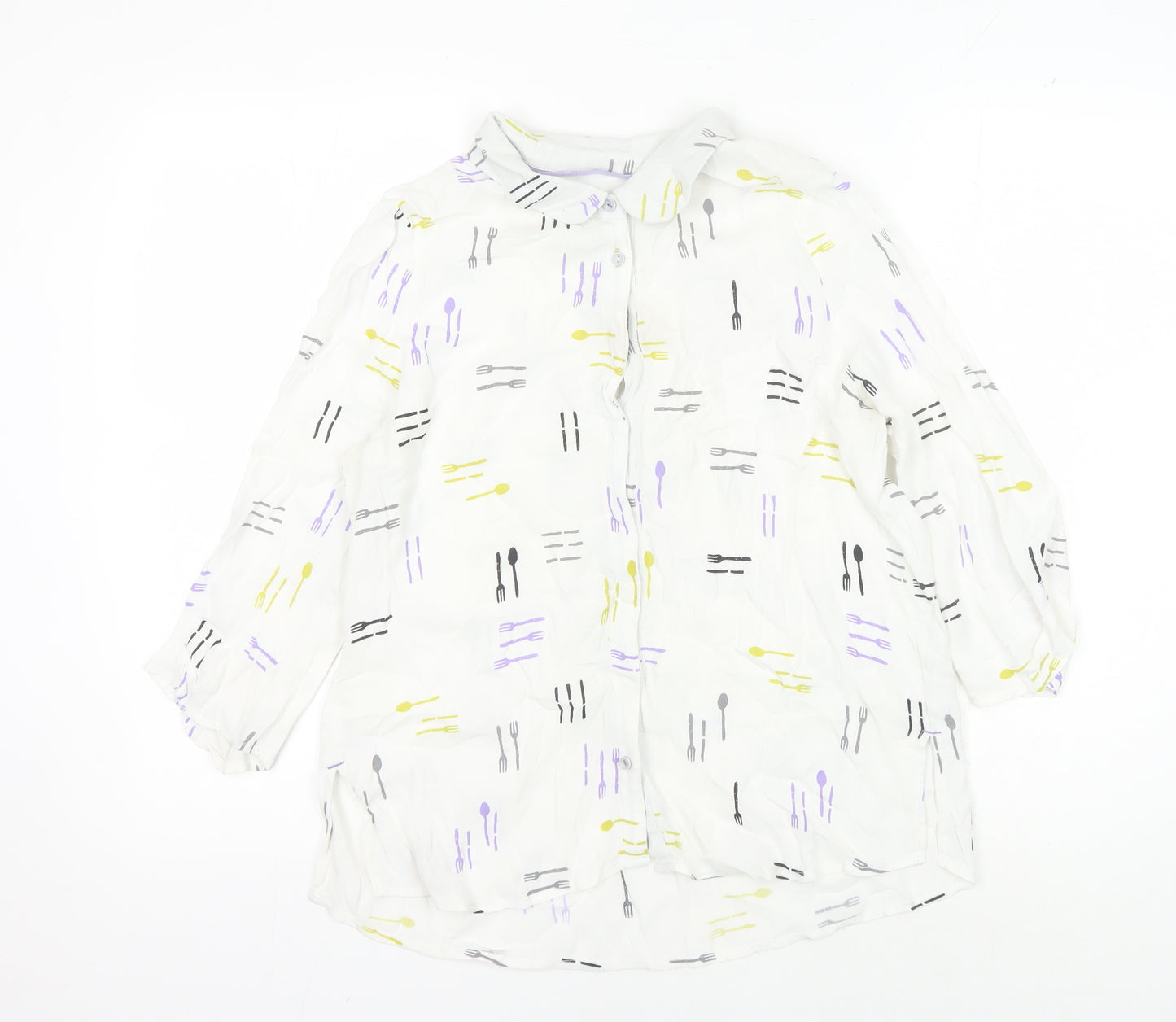 White Stuff Women's White Collared Blouse Size 10