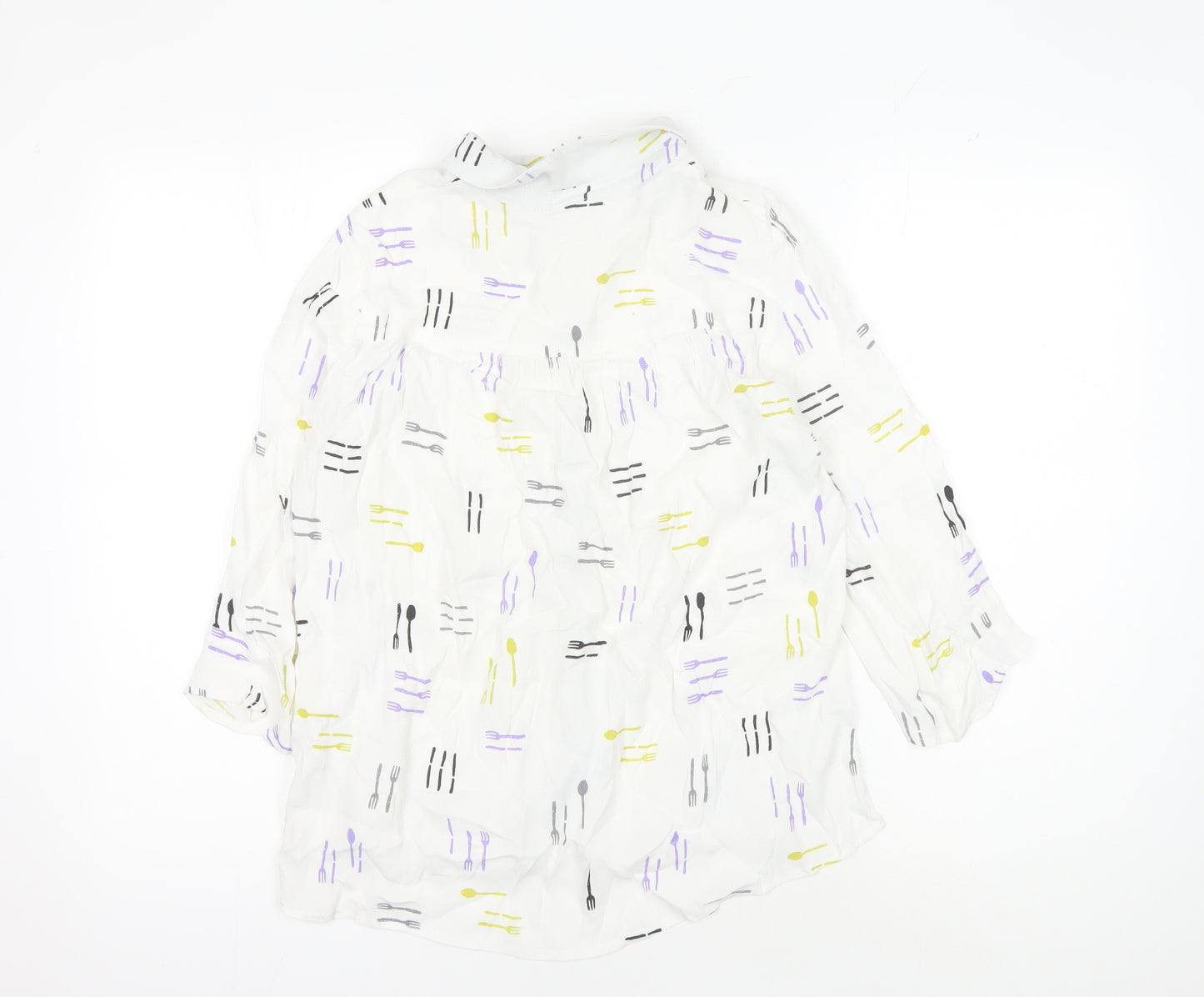 White Stuff Women's White Collared Blouse Size 10