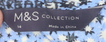Marks and Spencer Women's Blue Star Blouse Size 14