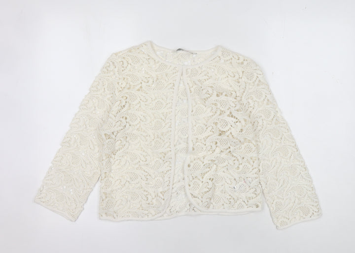 BHS Women's Ivory Lace Jacket, Size 10, Casual/Party