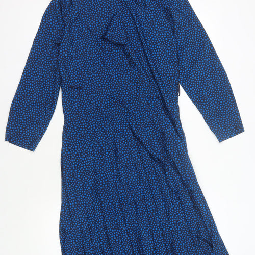 Eastex Women's Blue Polka Dot Long Sleeve Dress Size 10