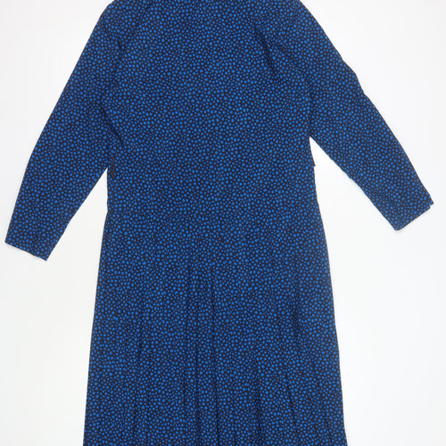 Eastex Women's Blue Polka Dot Long Sleeve Dress Size 10