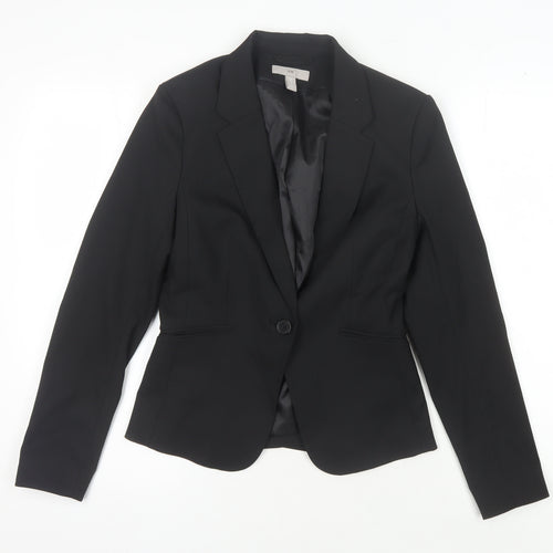 H&M Women's Black Blazer UK Size 8 Regular Fit