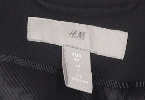 H&M Women's Black Blazer UK Size 8 Regular Fit