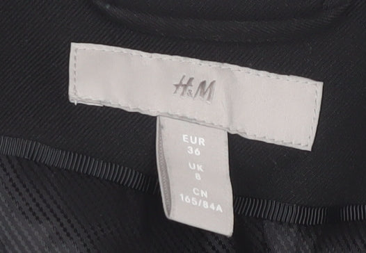 H&M Women's Black Blazer UK Size 8 Regular Fit