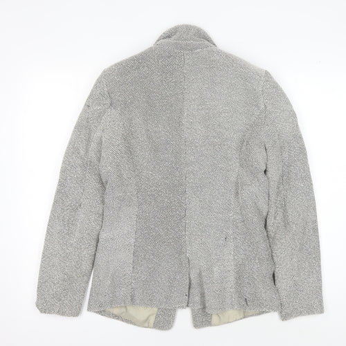 H&M Women's Grey Blazer, Size 14, One-Button, Cotton