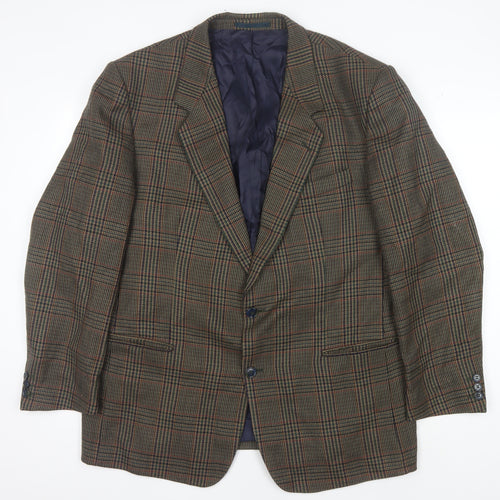 Debenhams Men's Brown Plaid Wool Blazer 44 REG