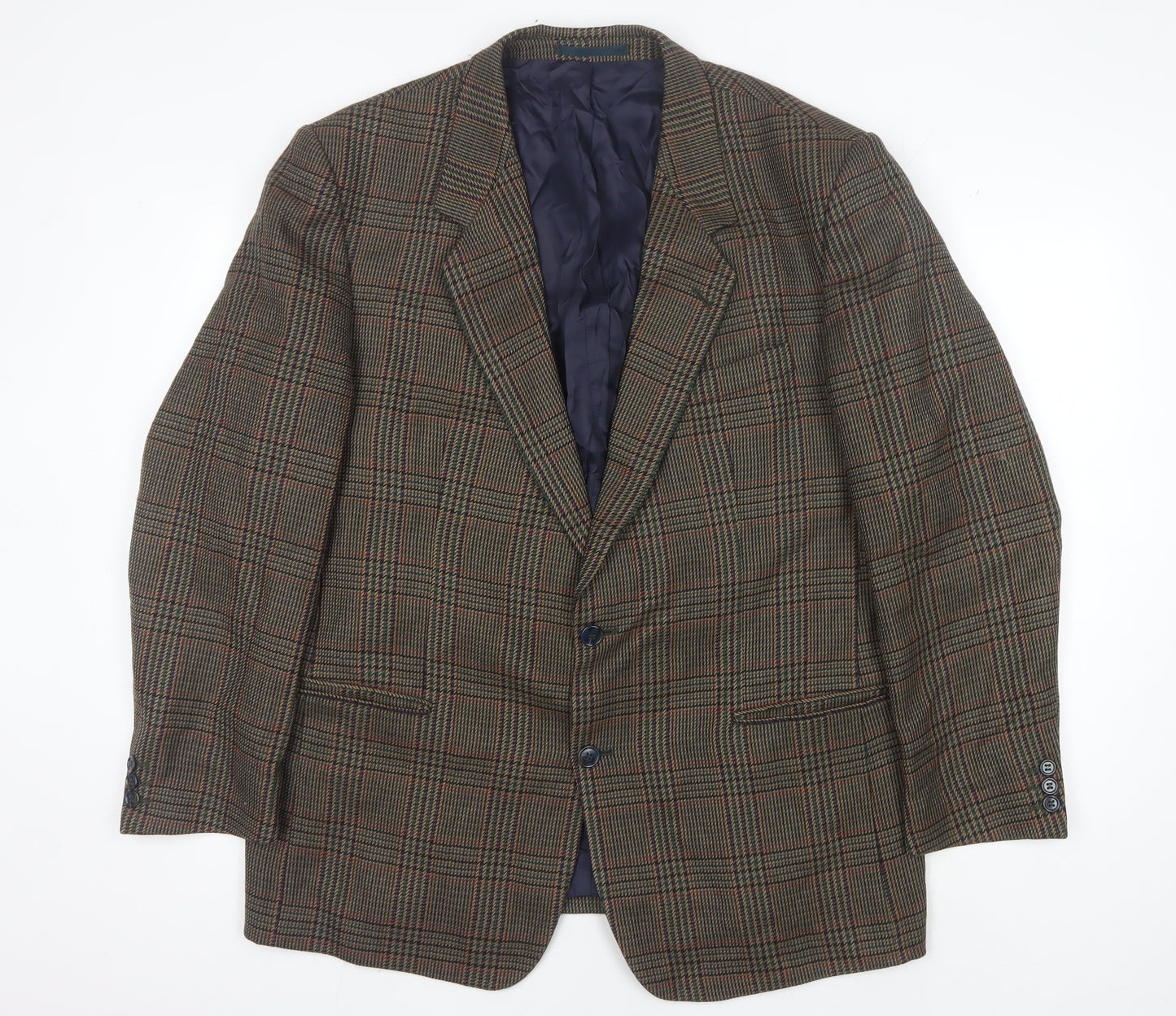 Debenhams Men's Brown Plaid Wool Blazer 44 REG