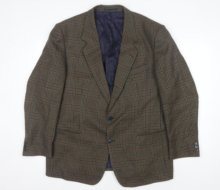 Debenhams Men's Brown Plaid Wool Blazer 44 REG